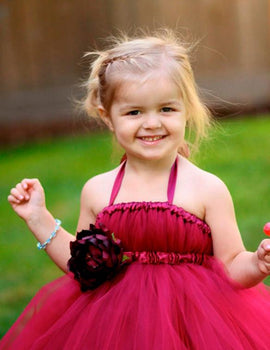 Baby Girls Princess Dress Handmade tutu (maroon)