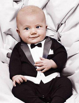 Beautiful Tuxedo suit Design-1 Romper for your little Gentle man