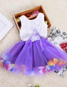Baby Kids Girls Dress Princess Pageant Party Tutu Dress Lace Bow Flower Tulle dress