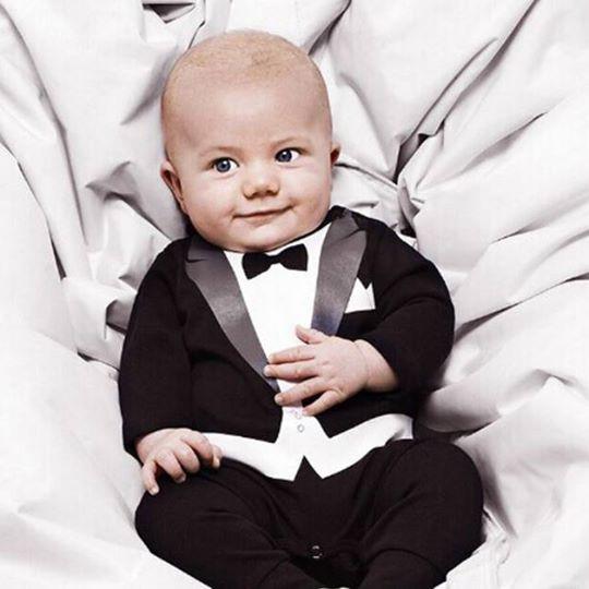 Beautiful Tuxedo suit Design-1 Romper for your little Gentle man