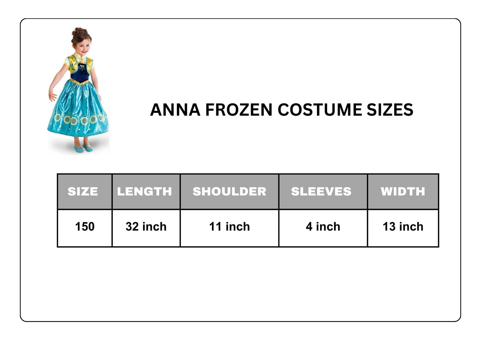 ANNA FROZEN COSTUME DRESS FOR GIRLS BLUE NET & SILK