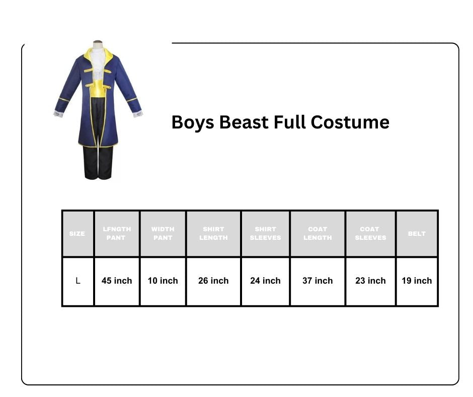 Boys Beast Full Costume