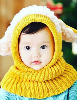 Baby Girls Boys Winter Hat Scarf Earflap Hoodie Scarves Skull Caps