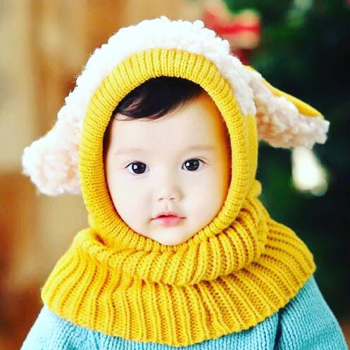 Baby Girls Boys Winter Hat Scarf Earflap Hoodie Scarves Skull Caps
