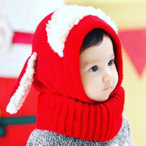 Baby Girls Boys Winter Hat Scarf Earflap Hoodie Scarves Skull Caps