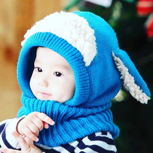 Baby Girls Boys Winter Hat Scarf Earflap Hoodie Scarves Skull Caps