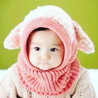 Baby Girls Boys Winter Hat Scarf Earflap Hoodie Scarves Skull Caps