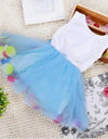 Baby Kids Girls Dress Princess Pageant Party Tutu Dress Lace Bow Flower Tulle dress