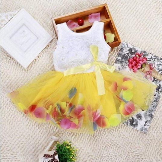Baby Kids Girls Dress Princess Pageant Party Tutu Dress Lace Bow Flower Tulle dress
