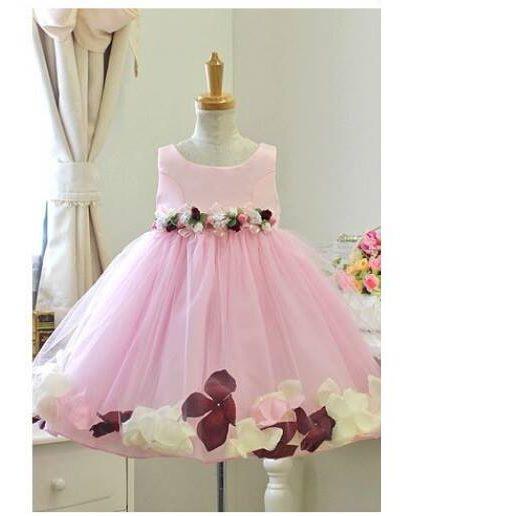 Baby Kids Girls Dress Princess Pageant Party Tutu Dress Lace Bow Flower Tulle dress