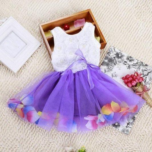 Baby Kids Girls Dress Princess Pageant Party Tutu Dress Lace Bow Flower Tulle dress