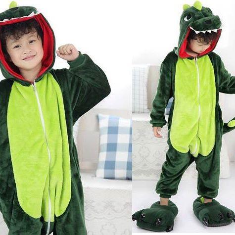 KIDS GREEN T-REX DINOSAUR COSTUME