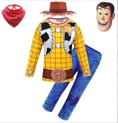 Boys Deluxe Cowboy Sheriff Woody Cartoon Movie Character Cosplay Halloween Party Fancy Costume